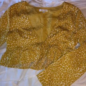 Honey Punch Tie Front Top NWOT